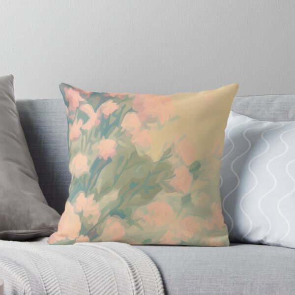Item preview, Throw Pillow With Beautiful Floral Painting - Shabby Chic Home Decor designed and sold by Sowari-Pillows.