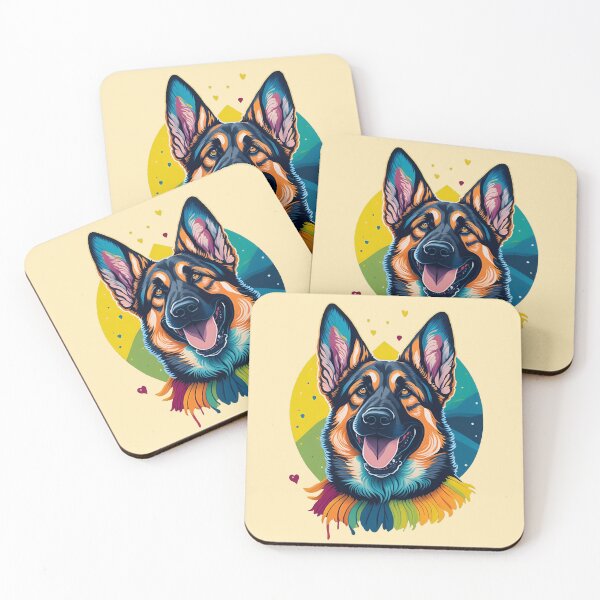 Item preview, Happy German Shepherd Dog Colorfull Rainbow designed and sold by K-Art-Design.