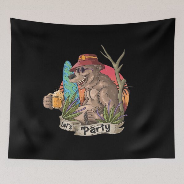 Item preview, Partisan brown bear with beer. designed and sold by ArtStile.