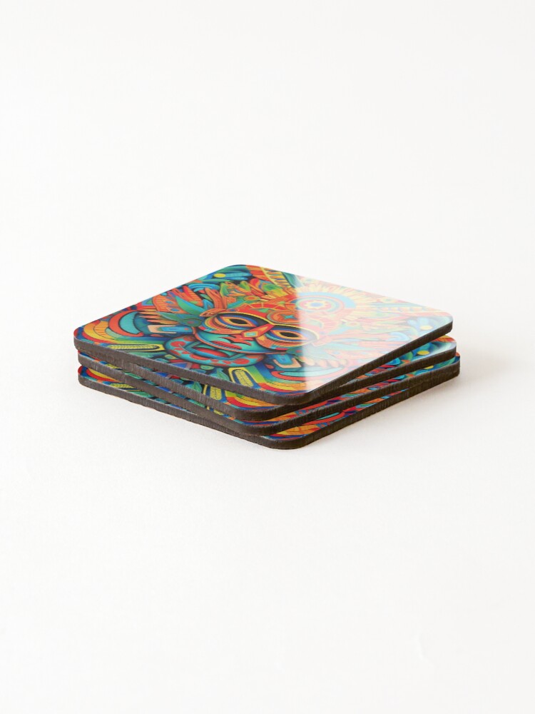 Thumbnail 4 of 5, Coasters (Set of 4), Abstract Aztec Patterns designed and sold by Desfix.