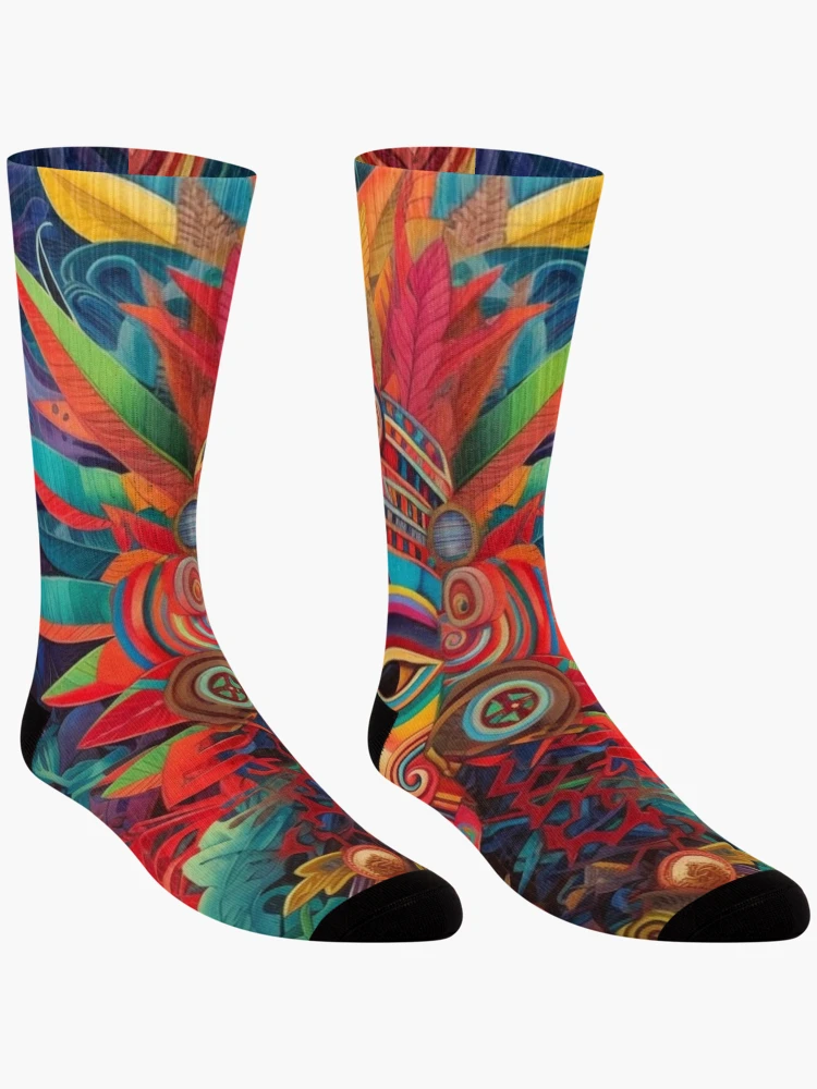 Thumbnail 3 of 5, Socks, Abstract Aztec Patterns designed and sold by Desfix.