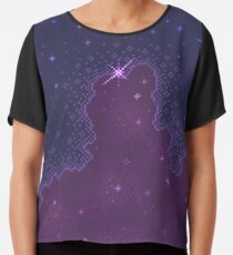 Plum Cloud Galaxy Chiffon Top