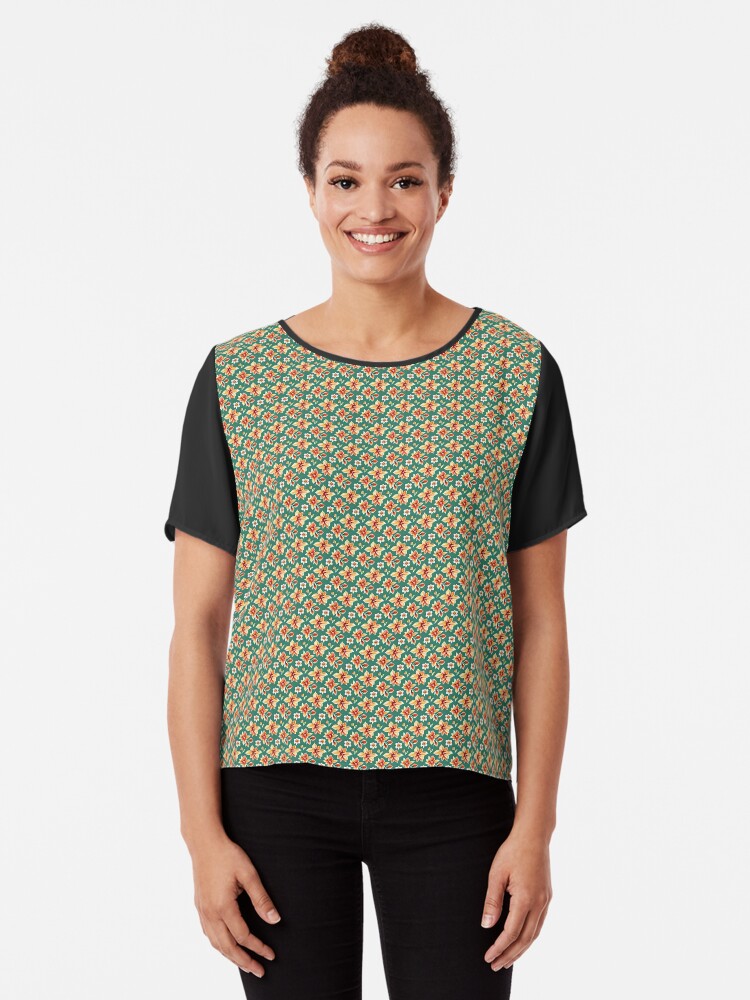 Thumbnail 1 of 6, Chiffon Top, Flower Pattern "Joel" designed and sold by Patterns For Products.