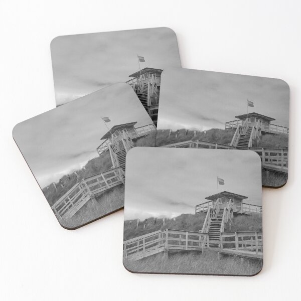 Item preview, Rossnowlagh beach lifeguard station black and white Donegal designed and sold by eddiebarronshop.