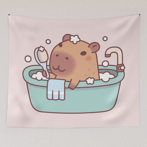 Item preview, Cute Capybara Taking A Bath In Bathtub designed and sold by rustydoodle.