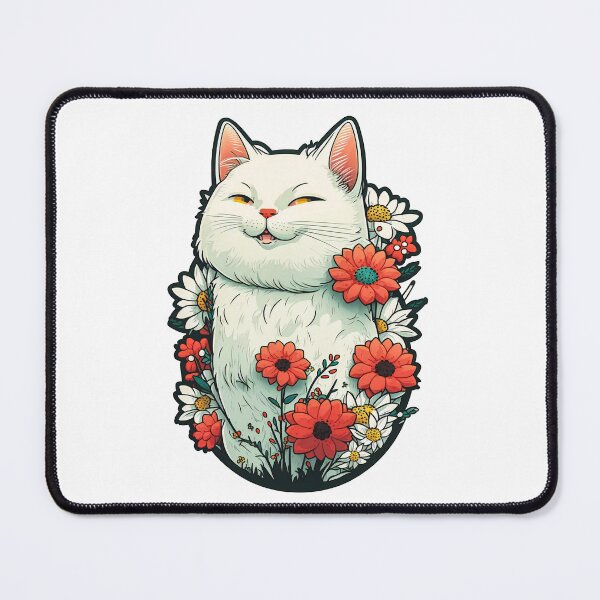 Item preview, Cute cat with flowers designed and sold by AdrianGrosu.