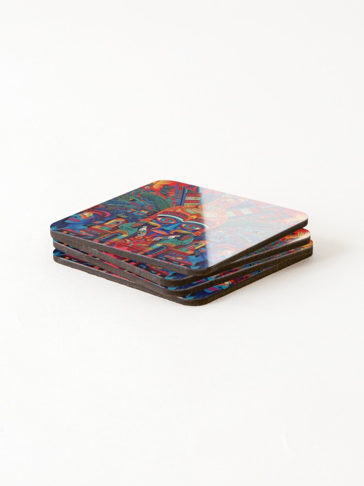 Thumbnail 4 of 5, Coasters (Set of 4), Abstract Aztec Patterns designed and sold by Desfix.
