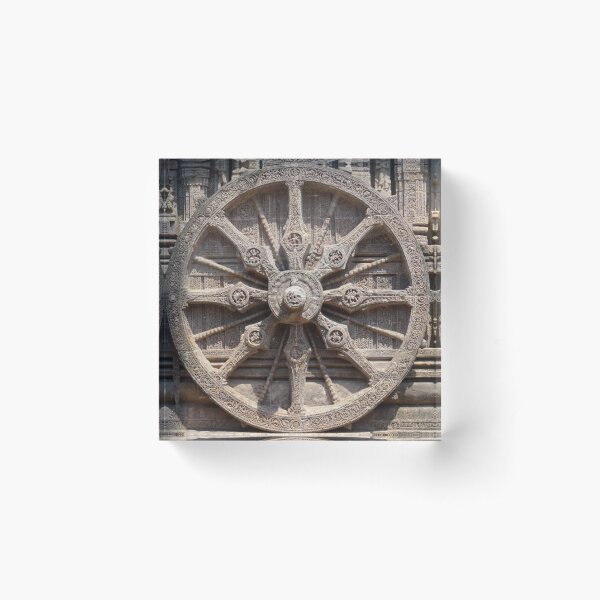 Wheel, chariots, bas-relief, image, Indian wheel Acrylic Block