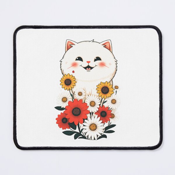 Item preview, Cute cat and flowers designed and sold by AdrianGrosu.