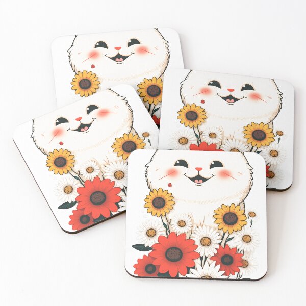 Item preview, Cute cat and flowers designed and sold by AdrianGrosu.