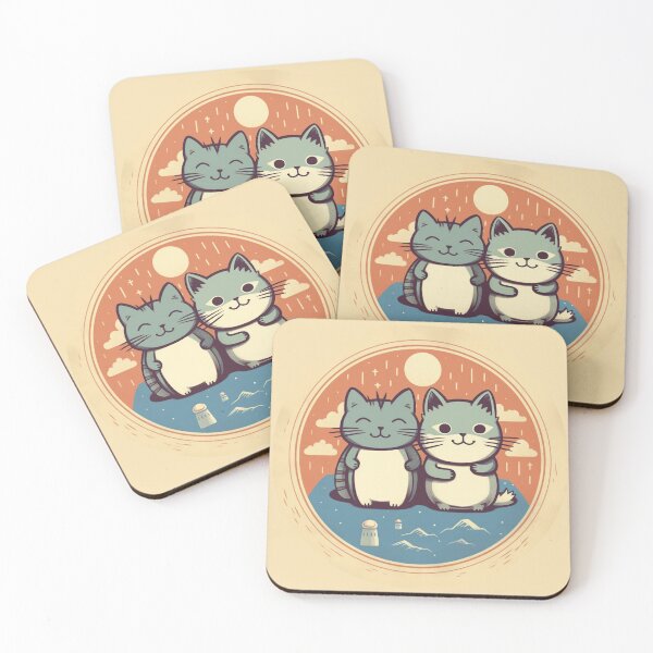 Artikelvorschau, Katzen-BFFs entworfen und verkauft von FlameOwlDesign.