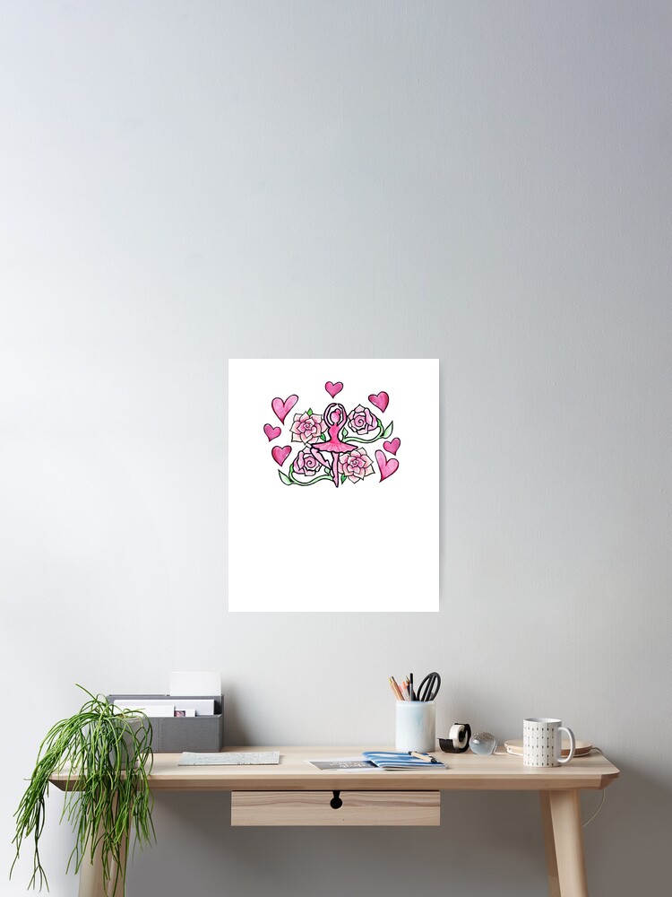 Thumbnail 2 of 3, Poster, Ballerina Dancer Roses Ballet designed and sold by Boogiemonst.