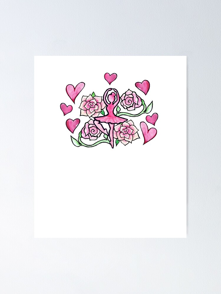 Thumbnail 1 of 3, Poster, Ballerina Dancer Roses Ballet designed and sold by Boogiemonst.