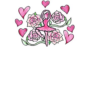 Artwork thumbnail, Ballerina Dancer Roses Ballet by FrictionMaxxing