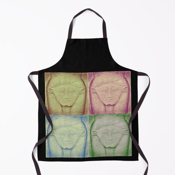 Item preview, goddess Hathor, capital, vintage photo, pop art inspired chromatic, Karnak temple, ancient Egypt photography designed and sold by art-of-egypt.