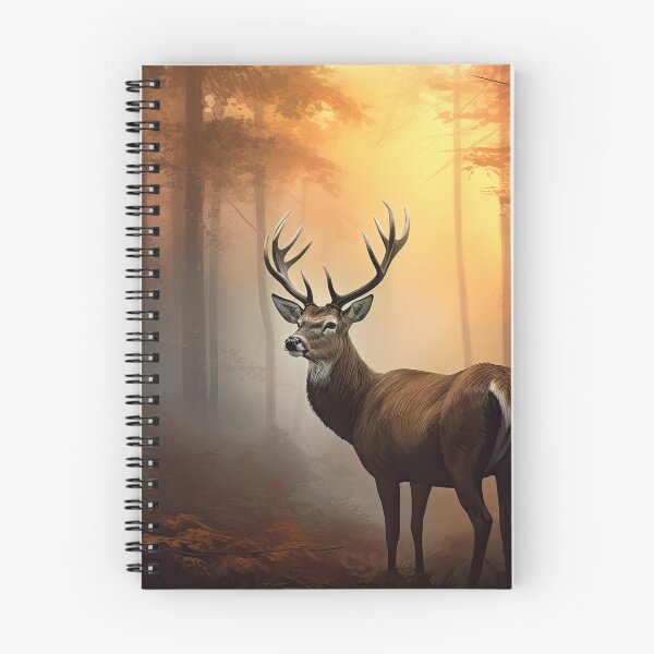 Item preview, Male Deer standing In Autumn Forest at Sunset designed and sold by NoWayy.