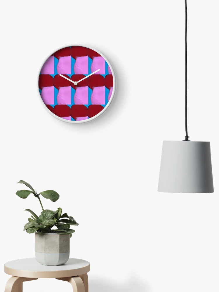Thumbnail 2 of 4, Clock, Abstract Pink designed and sold by Victoria Milner.