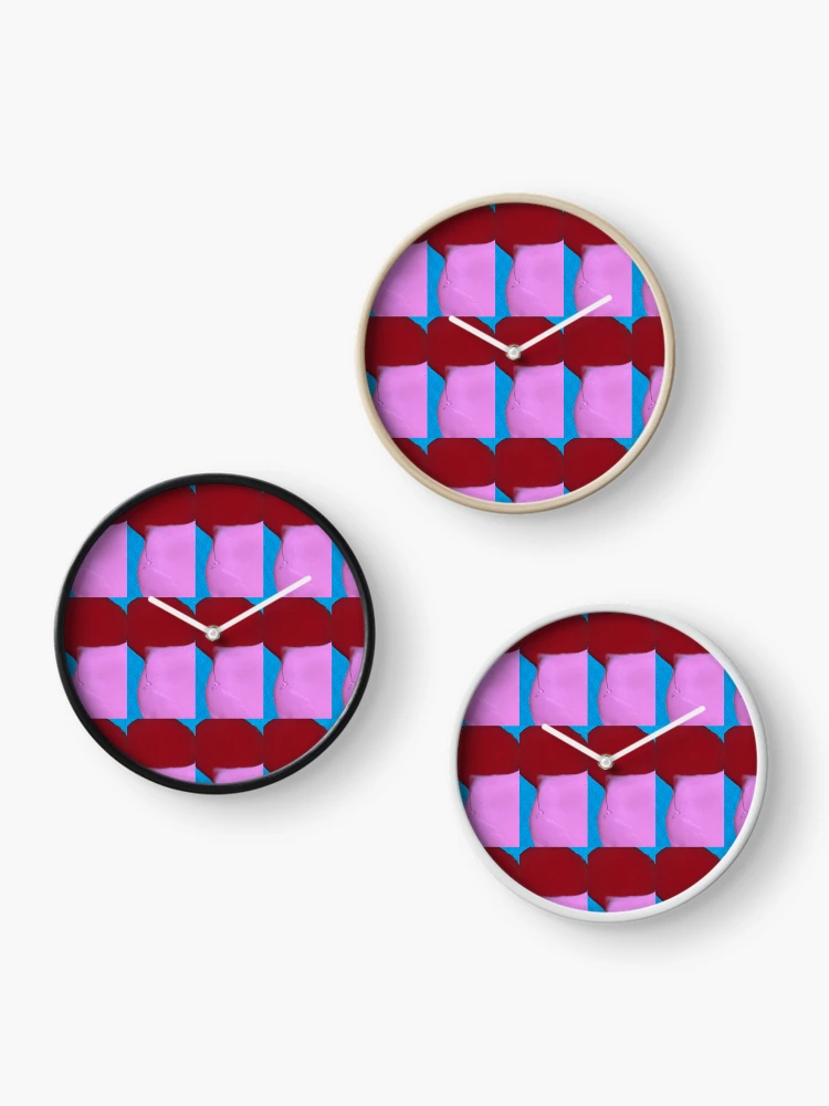 Thumbnail 3 of 4, Clock, Abstract Pink designed and sold by Victoria Milner.