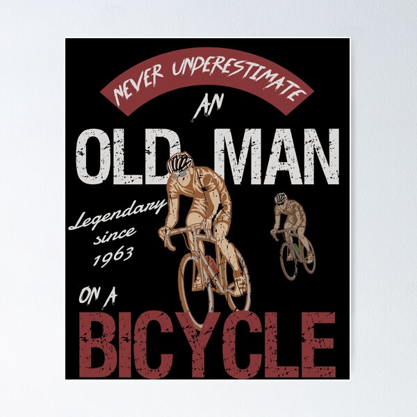 Item preview, Old man riding a bicycle vintage designed and sold by MaximWundersee.