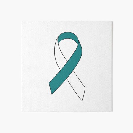 Cervical Cancer Ribbon (Teal-White) Pack of 10 - Celebrate Prints