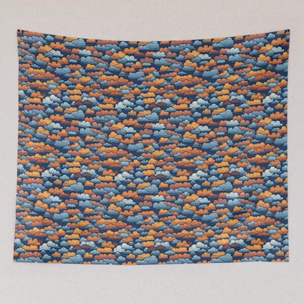 Item preview, Blue Orange Brown Cloud Pattern designed and sold by HVIUXLEE.