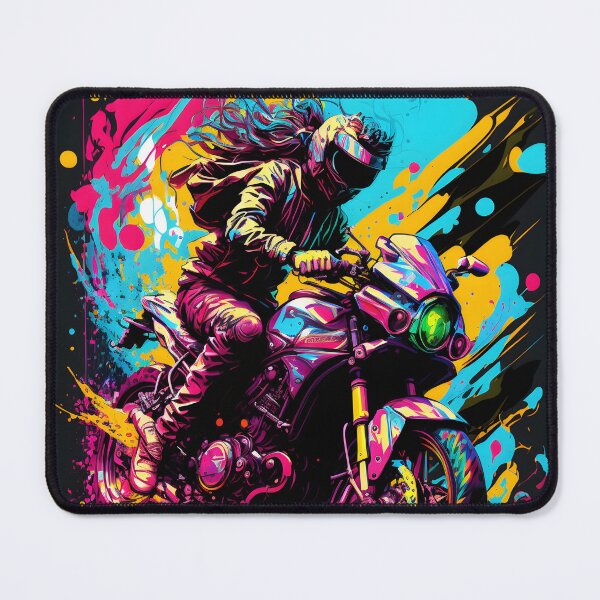 Item preview, Motorcycle inspired Vibrant funky modern art 10 designed and sold by giggles-omg.