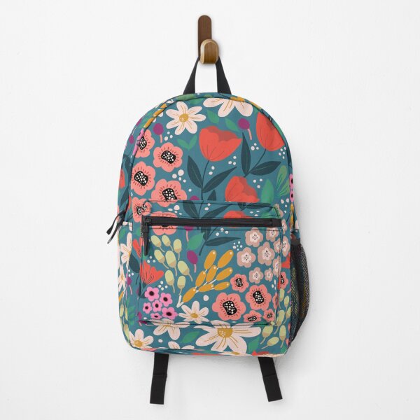Item preview, Flower Market in teal background designed and sold by DiorelleDesigns.