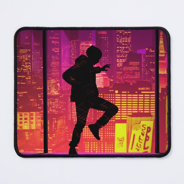 Item preview, silhouette of a break-dancer in a neon city designed and sold by HJEL.