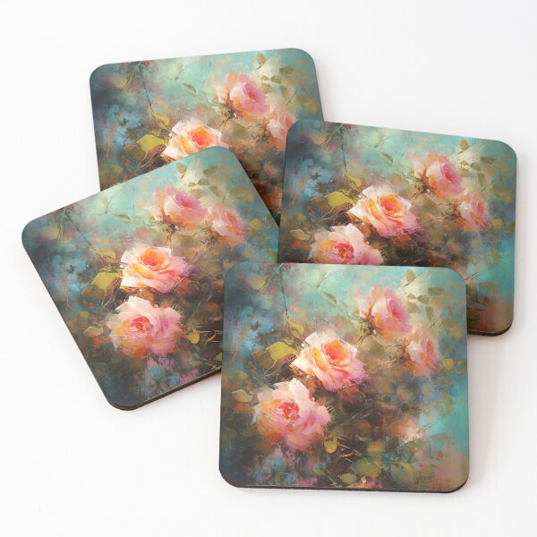 Item preview, Rose garden Impressionism painting 5 designed and sold by Red Witch Art.