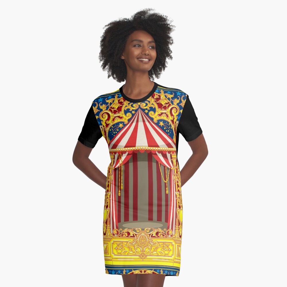 Carnival Circus Graphic T-Shirt Dress