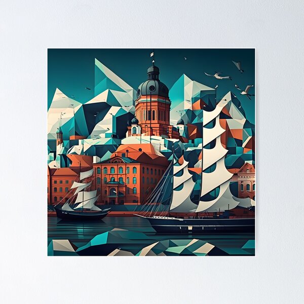 Item preview, Helsinki in cubism style designed and sold by giggles-omg.