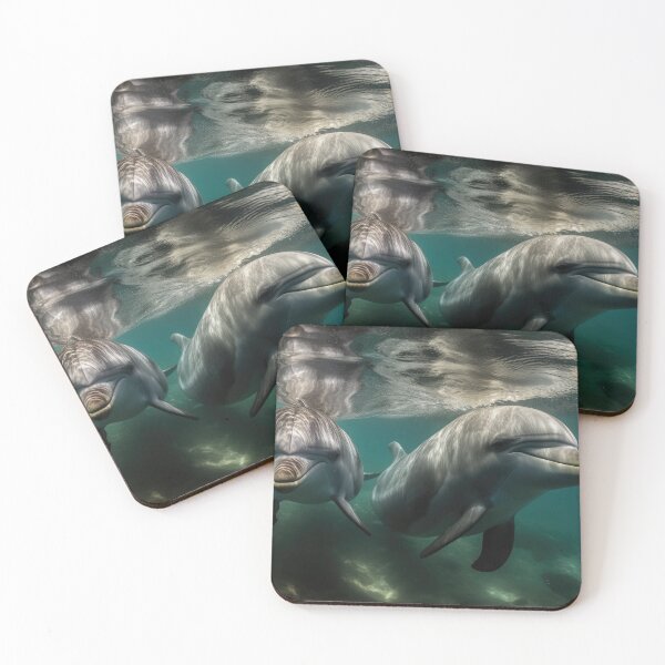 Item preview, Two Dolphins Swimming in a Tropical Sea designed and sold by NoWayy.