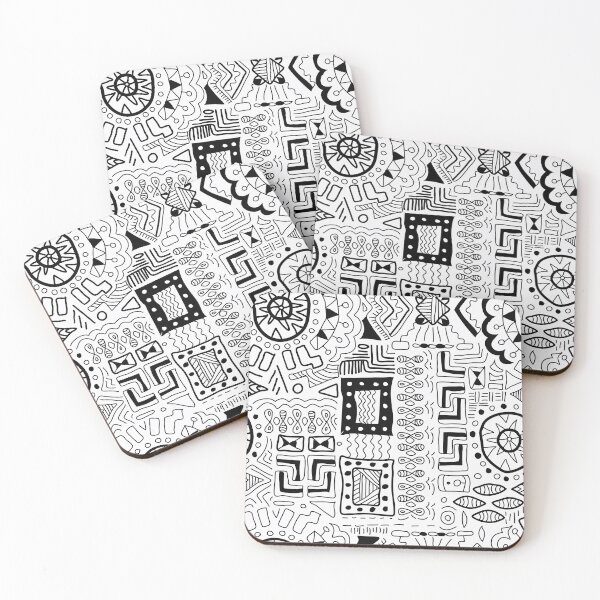 Item preview, (aboriginal pattern) Summer Patterns with Flamingos and Pineapples designed and sold by Adapatterns.