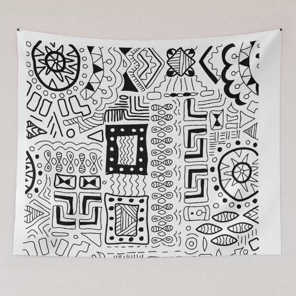Item preview, (aboriginal pattern) Summer Patterns with Flamingos and Pineapples designed and sold by Adapatterns.