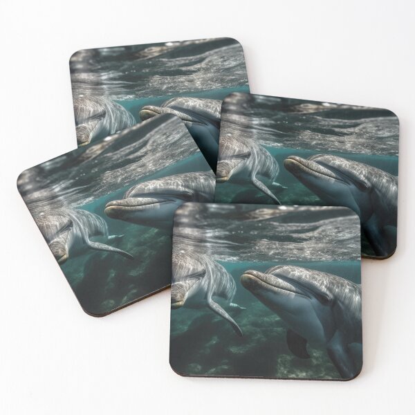 Item preview, Two Dolphins Swimming in a Tropical Sea designed and sold by NoWayy.