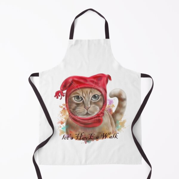 Item preview, cat with a red hat on a walk designed and sold by bonjourmadame4.