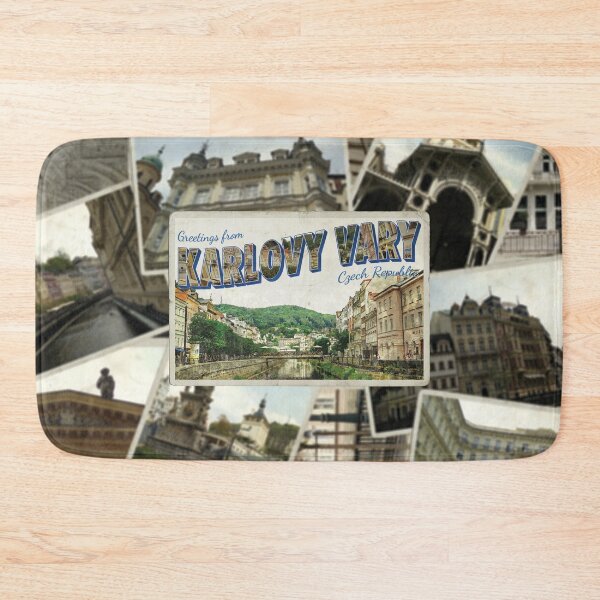 Item preview, Greetings from Karlovy Vary in Czech Republic Vintage style retro souvenir designed and sold by DeveloperProp0.