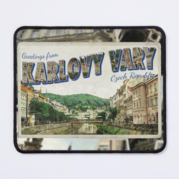 Item preview, Greetings from Karlovy Vary in Czech Republic Vintage style retro souvenir designed and sold by DeveloperProp0.