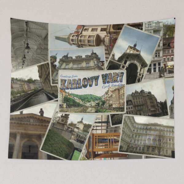 Item preview, Greetings from Karlovy Vary in Czech Republic Vintage style retro souvenir designed and sold by DeveloperProp0.