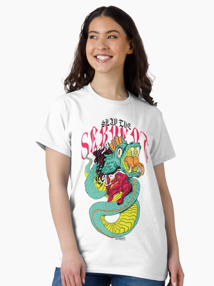 Thumbnail 2 of 7, Classic T-Shirt, Slay The Serpent - Unisex T-Shirt designed and sold by goshogo.