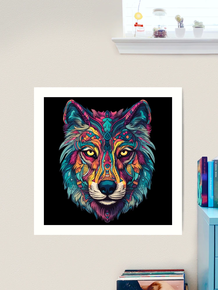【標本アート】WILD個体 Colorful Fox Head Mandala Arts Isolated Stock Vector