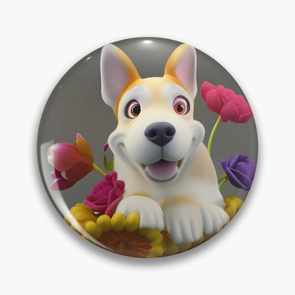 Item preview, Dogs and Flowers 18 designed and sold by Camila Hamdan.