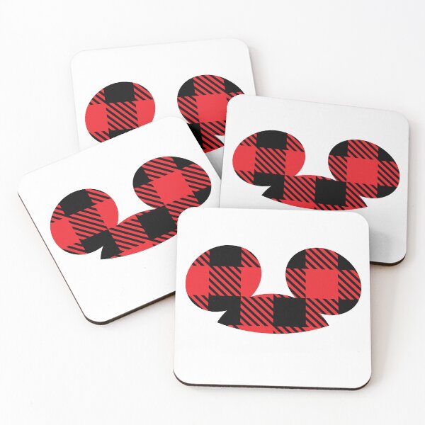 Artikelvorschau, Rote Buffalo Plaid Mickey Ohren Mütze entworfen und verkauft von MarkFiveDesign.