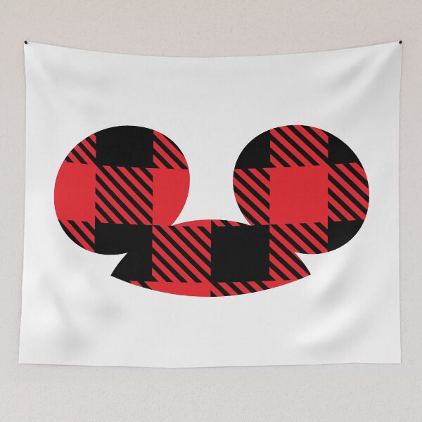 Item preview, Red Buffalo Plaid Mickey Ears Hat designed and sold by MarkFiveDesign.