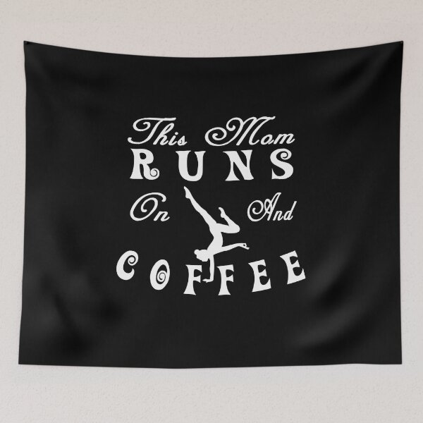 Item preview, This Mom Runs on Coffee and Yoga - White on Black designed and sold by Adam 7ea.