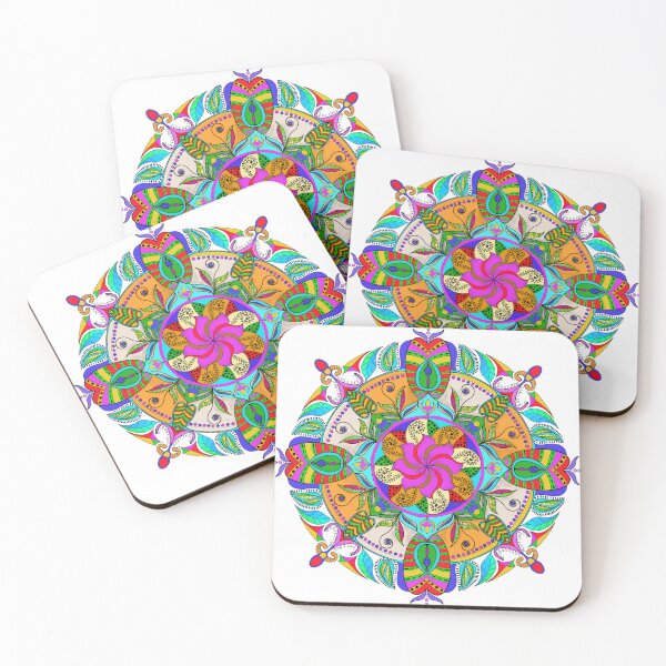 Item preview, hand drawn mandala. Doodle. Ethnic mandalas with colorful tribal ornaments. Bright colored isolated, squiggly lines, graceful lines. designed and sold by WP-7824.