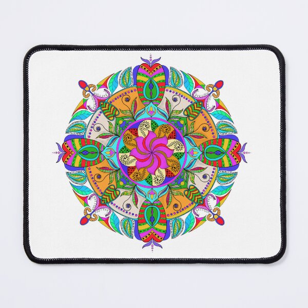 Item preview, hand drawn mandala. Doodle. Ethnic mandalas with colorful tribal ornaments. Bright colored isolated, squiggly lines, graceful lines. designed and sold by WP-7824.