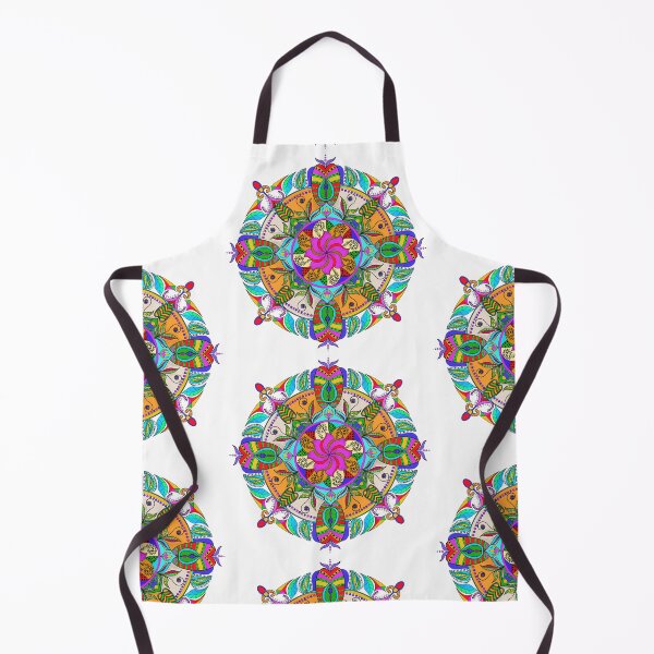 Item preview, hand drawn mandala. Doodle. Ethnic mandalas with colorful tribal ornaments. Bright colored isolated, squiggly lines, graceful lines. designed and sold by WP-7824.