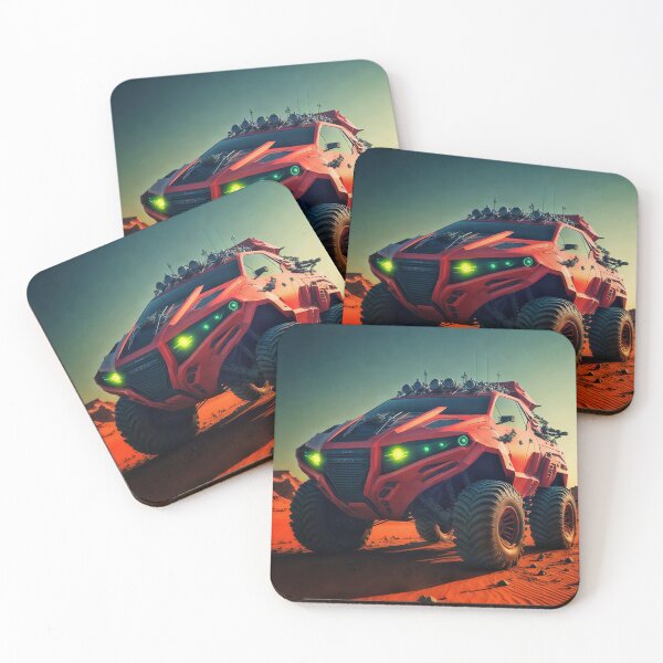Item preview, Futuristic Sports/Monster 4x4 Pickup Truck in desert. T-shirt Digital Art by BLACK DRAGON DIGITAL  designed and sold by Grin.