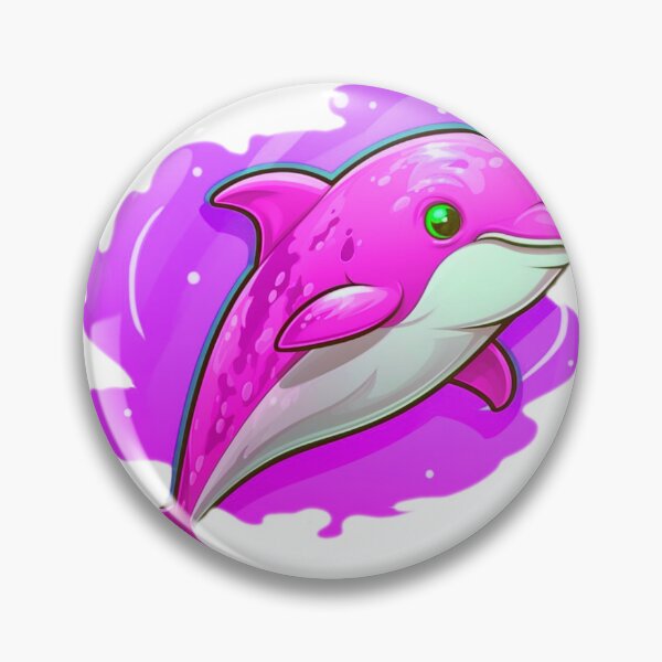 Item preview, Pretty in Pink: Whimsical Cartoon Dolphin Fish Art designed and sold by DesginsDone.